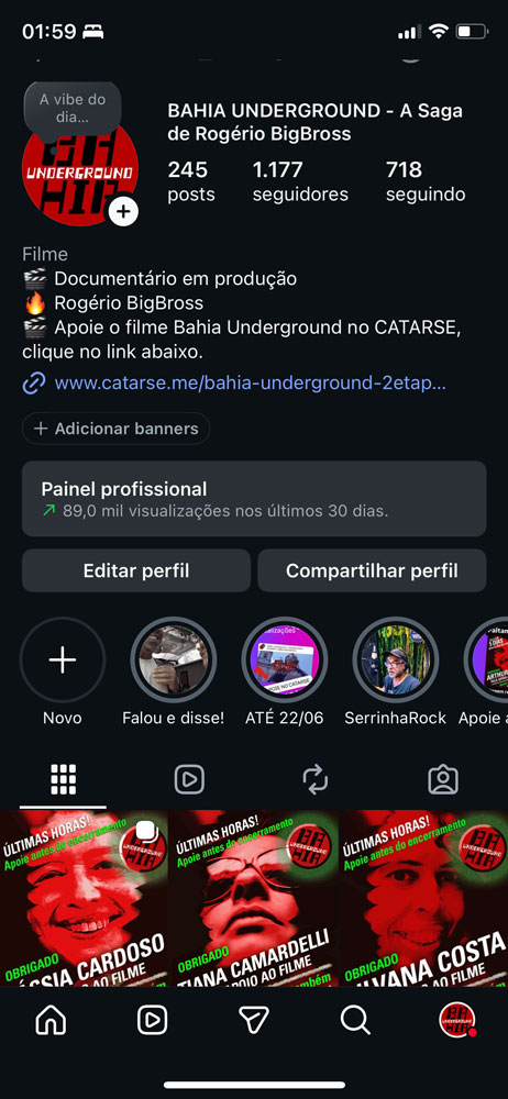 Official Bahia Underground Instagram profile