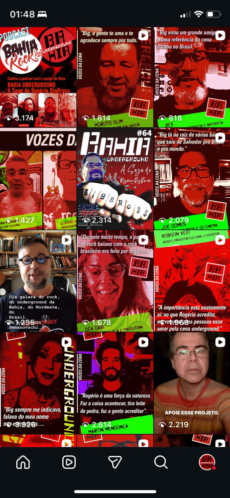 Detail view of Bahia Underground official Instagram profile screenshot