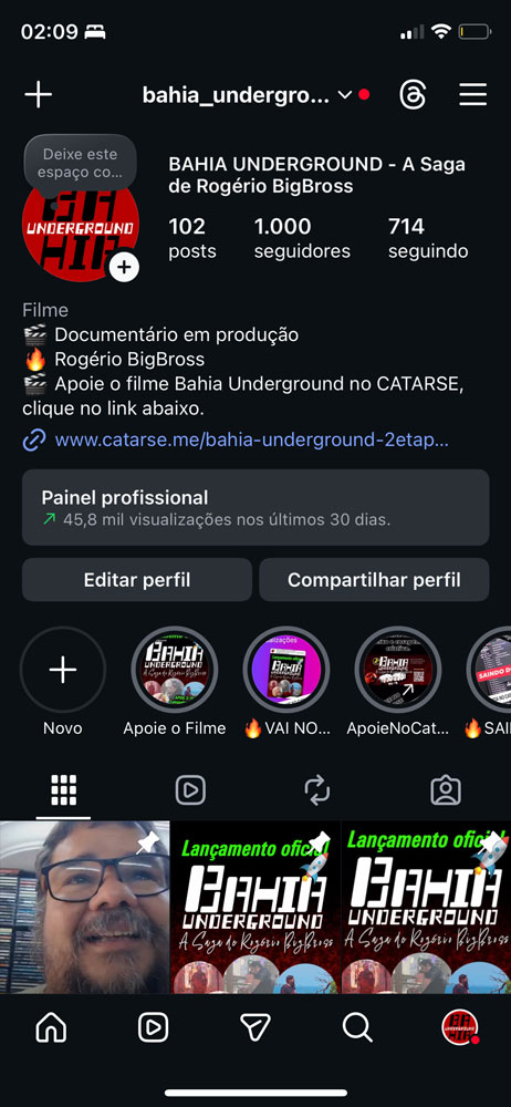 Official Bahia Underground Instagram profile